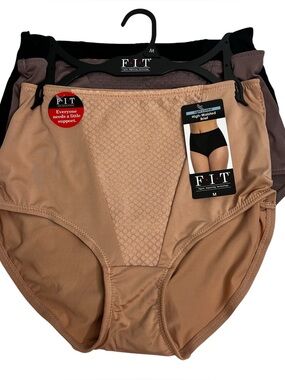 F.I.T. Figure Improving Technology Women’s High Waisted Brief Sz Medium Pkg/3